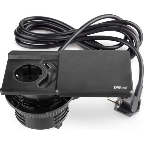 Multiconnettore Square 80, Verniciato nero, Tecnoplastica 5048614 EMUCA (1/5)