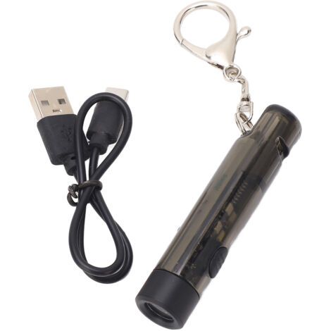Lampe torche porte-clés USB-C rechargeable multifonction mini lampe torche portable d'urgence pour l'extérieur avec sifflet (1/5)