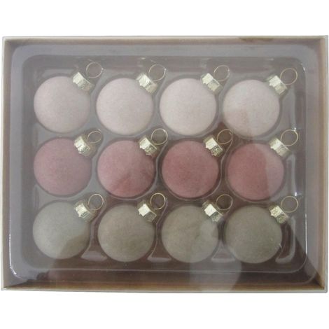 Mömax Christbaumkugel-Set Oscar Rosa/Beigebraun, 12-teilig (1/2)
