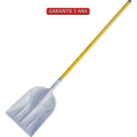 Weiße Kunststoffschaufel mit geradem Rohrstiel OUTILS PERRIN