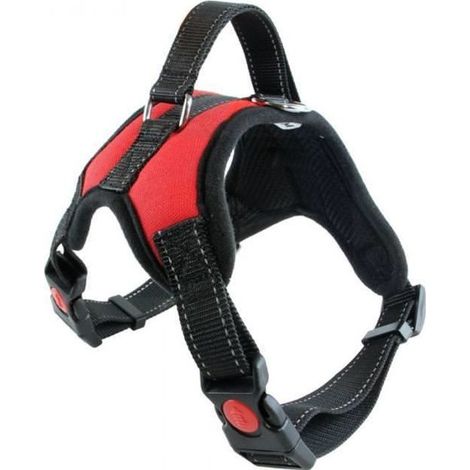 Harnais Chien - Top Qualite - Taille S - Rouge - Réglable - Rembourré (1/3)