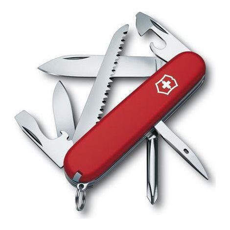Navaja suiza Victorinox Hiker  con sierra y destornillador Phillips 13 funciones  color rojo  77 gramos  1.4613
