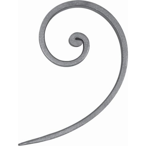 Deco Fer Forge – Demi volute à noyau en fer forgé – Hauteur 170mm – Largeur 110mm – Plat lisse 16x6mm – Fixation par soudure pour portail et clôture