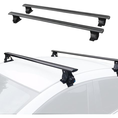 Barres de Toit pour Voitures sans Rails. Porte-Bagages de Toit pour Vos Voyages. Fixation Intégrée au Toit. Barre de Transport Portable