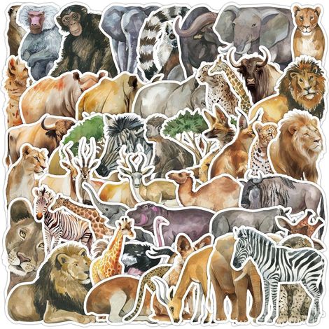 100 Pieces Cute Animal Stickers, Waterproof, Colorful Animal Stickers for Laptop, Suitcase, Mobile Phone, Refrigerator, DIY Projects (1/5)