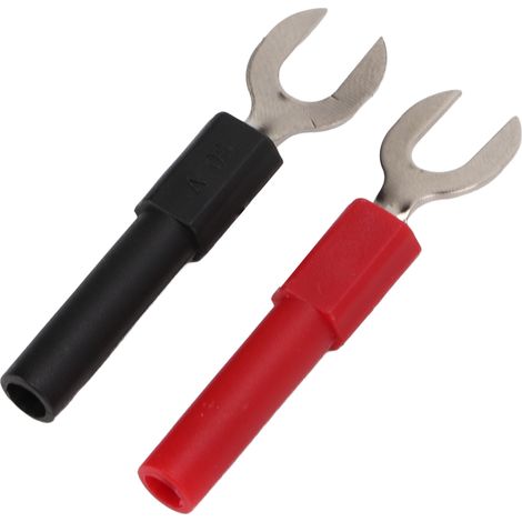 Lot de 10 borniers en forme de fourche et de pelle, en laiton PVC, type Y 6 mm/0,2 pouce, fiche banane en forme de U 4 mm/0,2 pouce, courant maximum 10 A. (1/5)