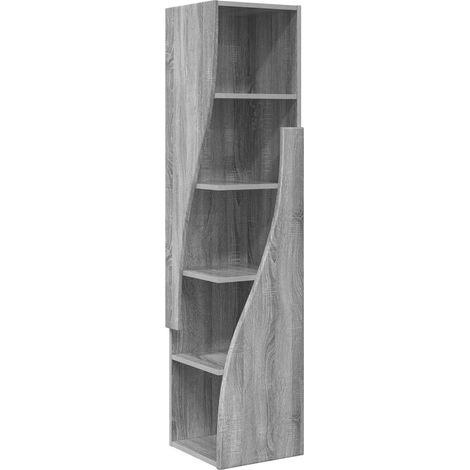 vidaXL Mobile angolare Grigio Sonoma 32x32x140cm Legno (1/5)