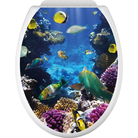Stickers Abattant WC - Océan - 35x43 cm - Adhésif BRILLANT (1/2)