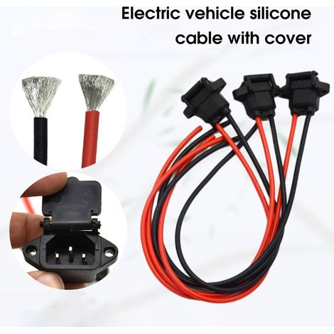 Connecteur à trois trous pour port de charge de batterie de voiture électrique, fil de cuivre étamé, fil de silicone pour voiture électrique (1/4)