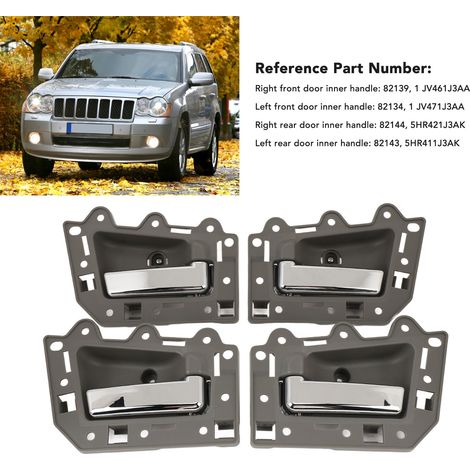 Maniglie interne per porte in ABS, set da 4 pezzi per Jeep Grand Cherokee 2005-2011, facili da installare (1/5)