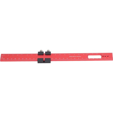 Règle de traçage pour le travail du bois de 300 mm, en alliage d'aluminium, avec butée coulissante de poche. (1/5)