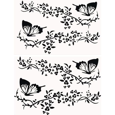 4 autocollant de Voiture en Forme de Papillon en Vinyle Imperméable pour Femme Décoration Extérieure Automobile pour Voiture Camion SUV Art Mural Ordinateur Portable Noir (1/5)
