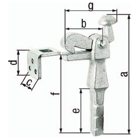 GAH Alberts tope de puerta de hierro fundido galvanizado 6,5mm - 412814 (1/3)