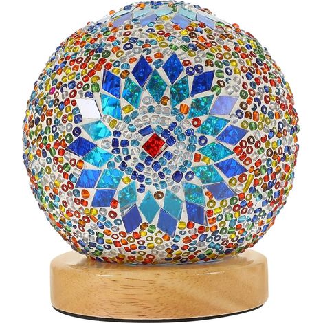 Lampe de Chevet Baroque en Verre Bleu Lampe Turque (1/5)