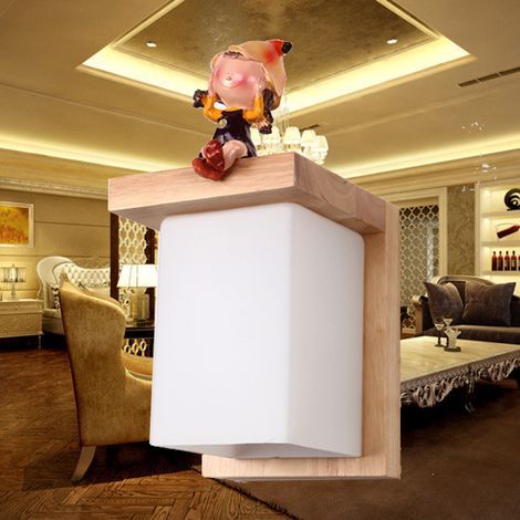 Lightess Applique Murale Intérieur LED Lampe murale Intérieur Créative Lampe LED Bois Lampe Éclairage Mural Up and Down pour Chambre Enfant Escalier Couloir Blanc Chaud (1/4)