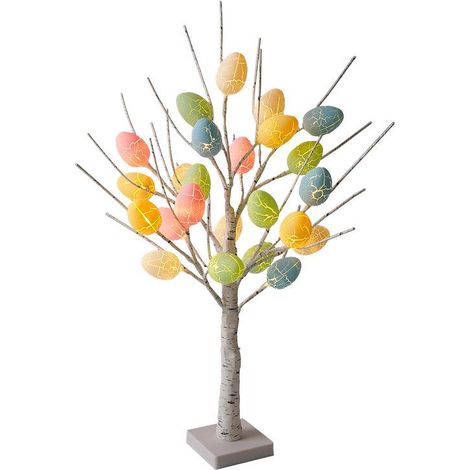 Petit arbre lumineux de Pâques à LED, œuf décoratif pour la maison, décoration lumineuse pour les fêtes et les expéditions, aménagement paysager, arbre lumineux (1/5)