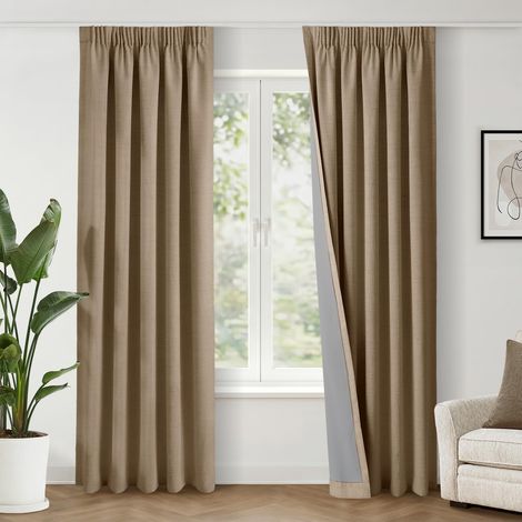 Rideau Occultant Thermique 140 x 225 cm Lot de 2, Marron (1/5)
