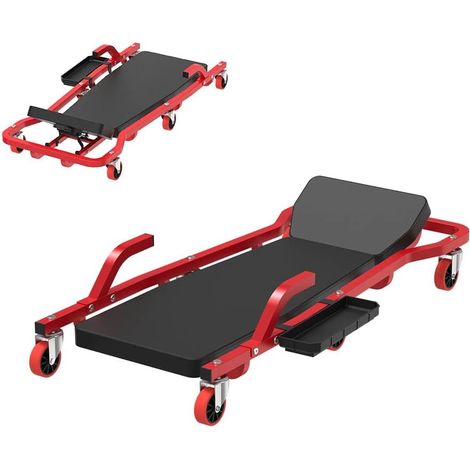 Froadp Tabouret D'Atelier Roulant avec Étagère pour Appareils et Siège D'Atelier Rotatif à 360° (Capacité de Charge de 150 Kg) (1/5)