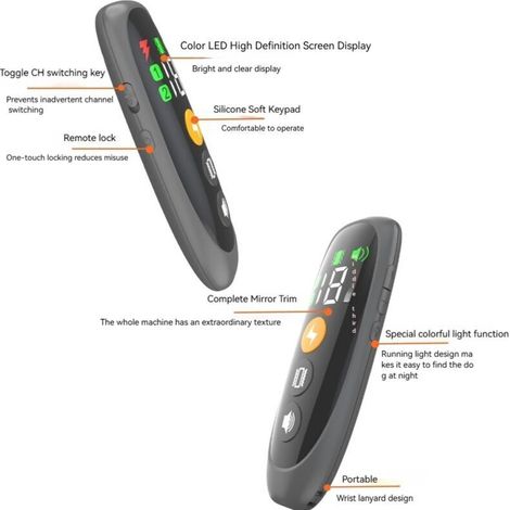 Collier de dressage pour chien avec télécommande, collier antichoc rechargeable et étanche IP68 avec 4 modes de dressage, bip, choc, vibration, lumière, convient aux chiens de petite, moyenne et grand