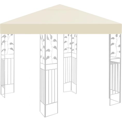 Toit de rechange 3 x 3 m - Imperméable et stable - Résistant à l'hiver - 160 g/m² - Beige - Toit simple - Tonnelle de jardin pliable - Résistant aux tempêtes - Tente de fête - Housse de rechange (1/3)