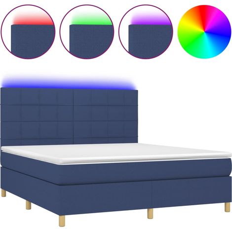 Maison Exclusive - Boxspringbett mit Matratze & LED Blau 180x200