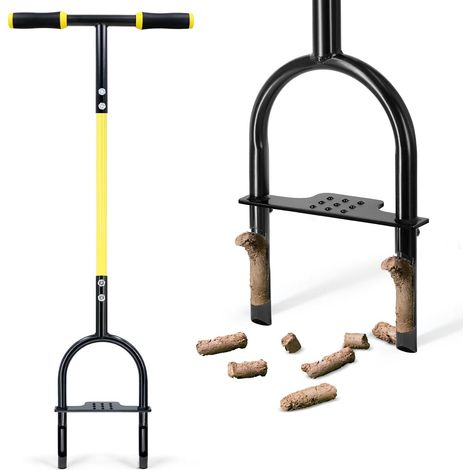 Aérateur de Gazon, aérateur Manuel pour Gazon, scarificateur Manuel de pelouse, Outil de Jardin, pic d'aération, Fourche d'aération, pour sols compacts (1/5)