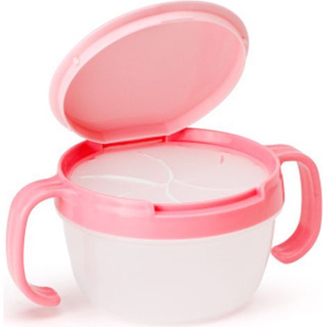 Gobelet Snack Enfant - Double Poignée - Couvercle Anti-Poussière - PP Sans BPA - Pour Biscuits Bonbons Eau - 9 x 8 x 6 cm - 1 Pièce (1/5)