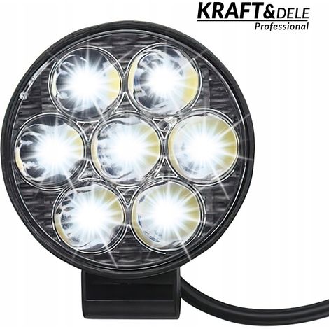 Lámpara de trabajo/foco de marcha atrás redonda de 2,5", 25 W, 7 LED, 2000 lm, 9-30 V (1/5)