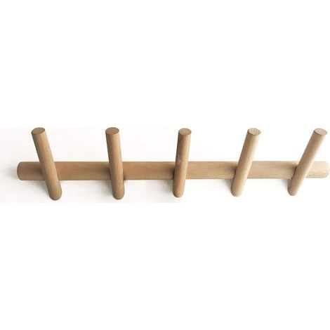 CCYKXA Branch Wooden Wall Hook 5 Hooks Design Coat Rack Wall Mounted Clothes Rack for Hanging Coats Scarves, Handbags 50 cm (1/5)