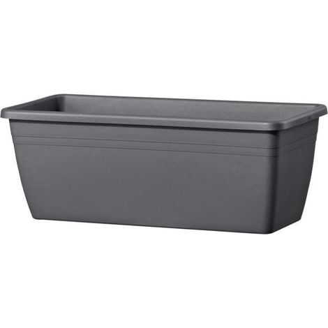 Jardinière rectangulaire deroma anthracite 50 cm 8 litres (1/4)