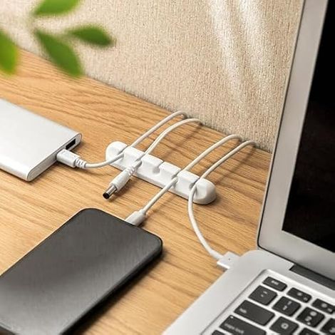 Due fermacavi autoadesivi, ideali per organizzare cavi su scrivanie, comodini, cavi di alimentazione, cavi del mouse e cavi per computer/ufficio/casa. - AquaForge (1/5)