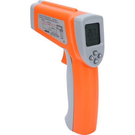 Thermomètre infrarouge numérique, outil de mesure de température sans contact, thermomètre laser à double laser haute précision pour la cuisine, le CVC et l'industrie (boîte couleur). (1/5)