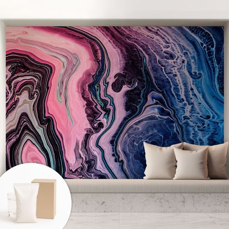 Fototapete Vliestapete mit Kleber - modern Wohnzimmer - Wanddekoration - einfach anzubringen Farbenfrohe Wirbel 208x146 cm (1/5)