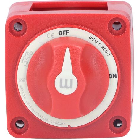 Dual Circuit Battery Switch, Combination Battery Switch, 300A Dual Circuit 4 Wire Removable Ignition Button Battery Switch IP66 (1/5)