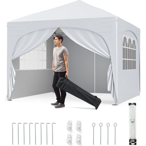 3x3 m pop up uberdachungszelt mit 4 abnehmbaren wanden