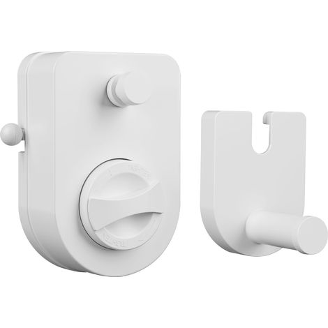 Corde à Linge Rétractable,4.2 M Acier Inoxydable Fil a Linge Retractable pour Intérieur et Extérieur,Étendoir Mural Fil à Linge Sèche Linge Mural pour Salle De Bain,Sécher Les Couettes (Blanc) (1/5)
