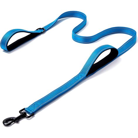 Heavy Duty Dog Leash - 2 Handles by Padded Traffic Handle for Extra Control, 6foot Long - Perfect for Medium to Large Dogs (Dark Blue, 6 ft) (1/5)