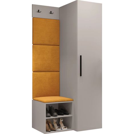 Conjunto para recibidor Nitos III, Manila 32, 191x82x50cm, Aglomerado laminado, Tapiz, Colocada, Montada en la pared