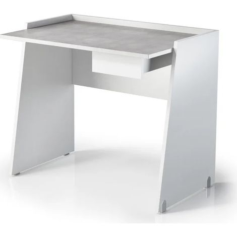 SCRIVANIA 90X60XH80CM 1 CASSETTO BIANCA/CEMENTO. (1/2)