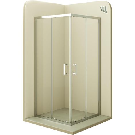 i-flair Schiebetür Duschkabine cm aus durchsichtigem 6 mm Sicherheitsglas - DK77 95x95x190 cm (1/5)