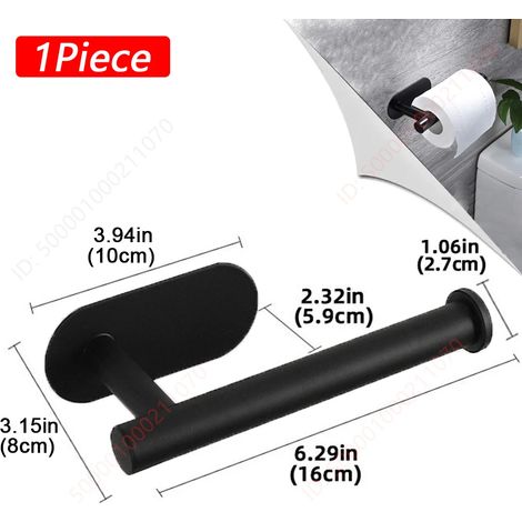 (1 support noir A) Porte-papier toilette, distributeur de papier essuie-tout adhésif et absorbant pour salle de bain et cuisine, accessoires de rangement (1/5)