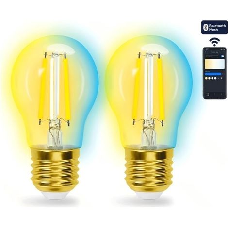 Lot de 2 Ampoules Filament Vintage Ambrées G45 A60 4,5W Fournies avec Télécommande Parfait pour Ambiance Rétro Maison