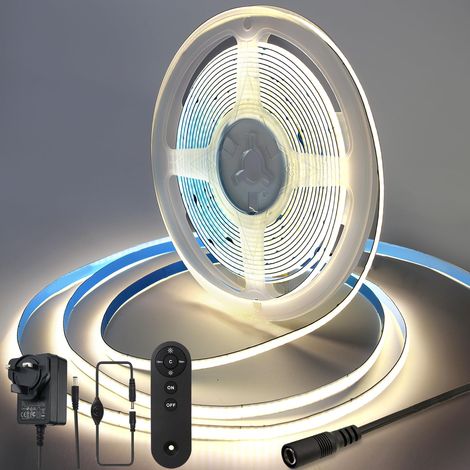 télécontrôle bande lumineuse LED 4M 12V,blanc naturel 4000K Dimmable,Autocollant Ruban led flexible pour Contexte tv,Escalier,Chambre,Cuisine bricolage éclairage.Avec contrôleur, alimentation (1/5)