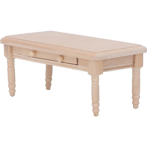 Table de salle à manger miniature pour maison de poupée à l'échelle 1:12. Design simple et élégant. Table à thé miniature en bois durable pour maison de poupée à l'échelle 1:12. (1/5)