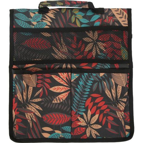 Gartenknieschoner, Werkzeugtasche, Gartenbank, Hocker, seitliche Aufbewahrungstasche, Hängetasche mit Griff, Taschen mit rotem Blattmuster (1/5)