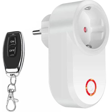 Prise intelligente avec télécommande sans fil et interrupteur marche/arrêt, 15 A, 3000 W, haute puissance, prise européenne (1/5)