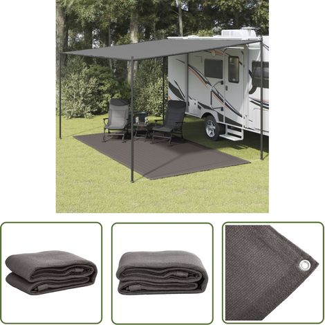 Tapis extérieur - vidaXL Tapis de tente 250 x 400 cm Anthracite - Tapis de terrasse (1/5)