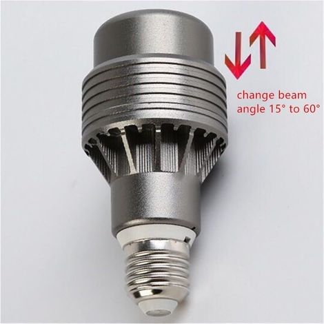 JSSEVN - Weitbereichsspannungsleuchten, LED-Scheinwerfer mit einstellbarem Fokus AC85-265V PAR20 15W Leuchtmittel, einstellbar von 15 bis 60 Grad (Weiß 4000K, Graues Gehäuse 15W)