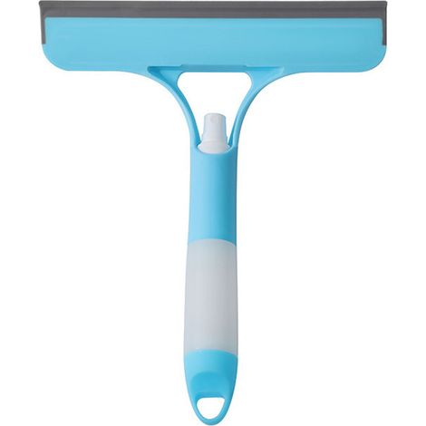 Racleur de vitres avec pulvérisateur intégré 3 en 1 éponge double face pour fenêtres douche voiture plastique blanc jaune bleu (1/4)