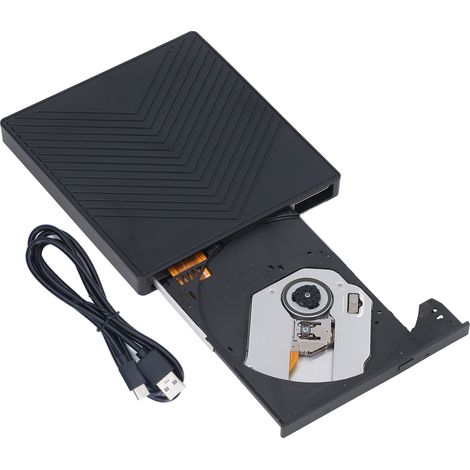 Lecteur CD DVD Externe Ultra Fin 6 en 1 Plug & Play USB-C Hub Graveur pour PC Portable et Bureau (1/5)
